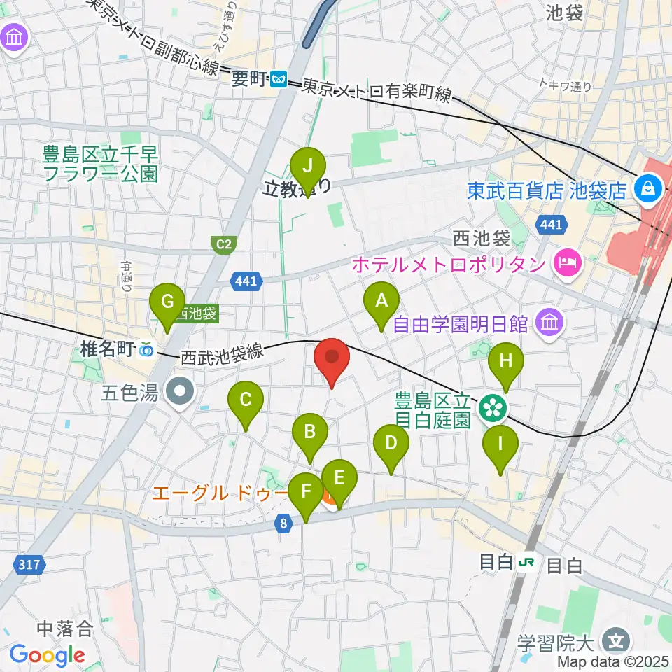 ソルフェージスクール周辺のカフェ一覧地図