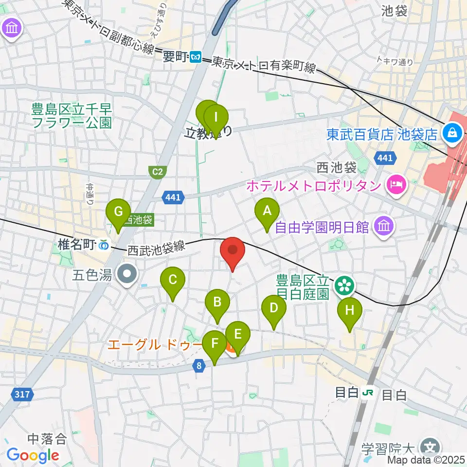 ソルフェージスクール周辺のカフェ一覧地図