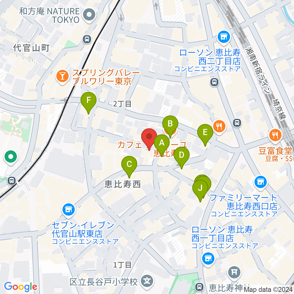 ゴーストノートレコーズ周辺のカフェ一覧地図