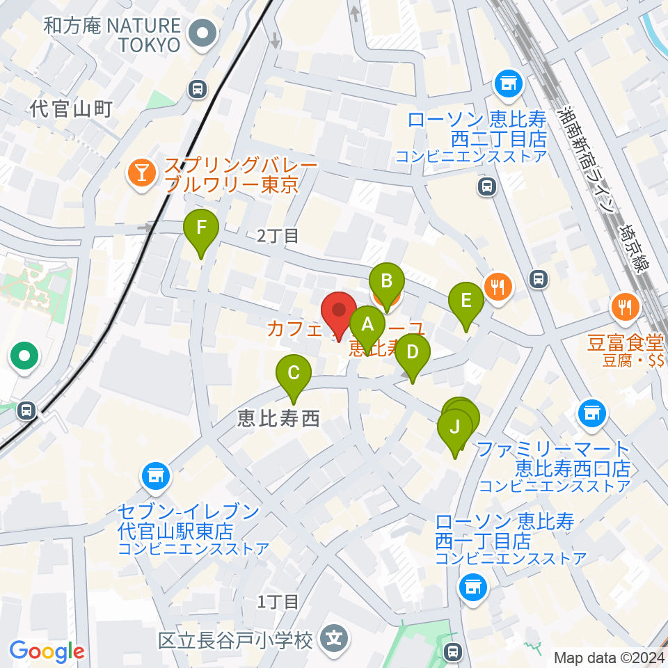 ゴーストノートレコーズ周辺のカフェ一覧地図