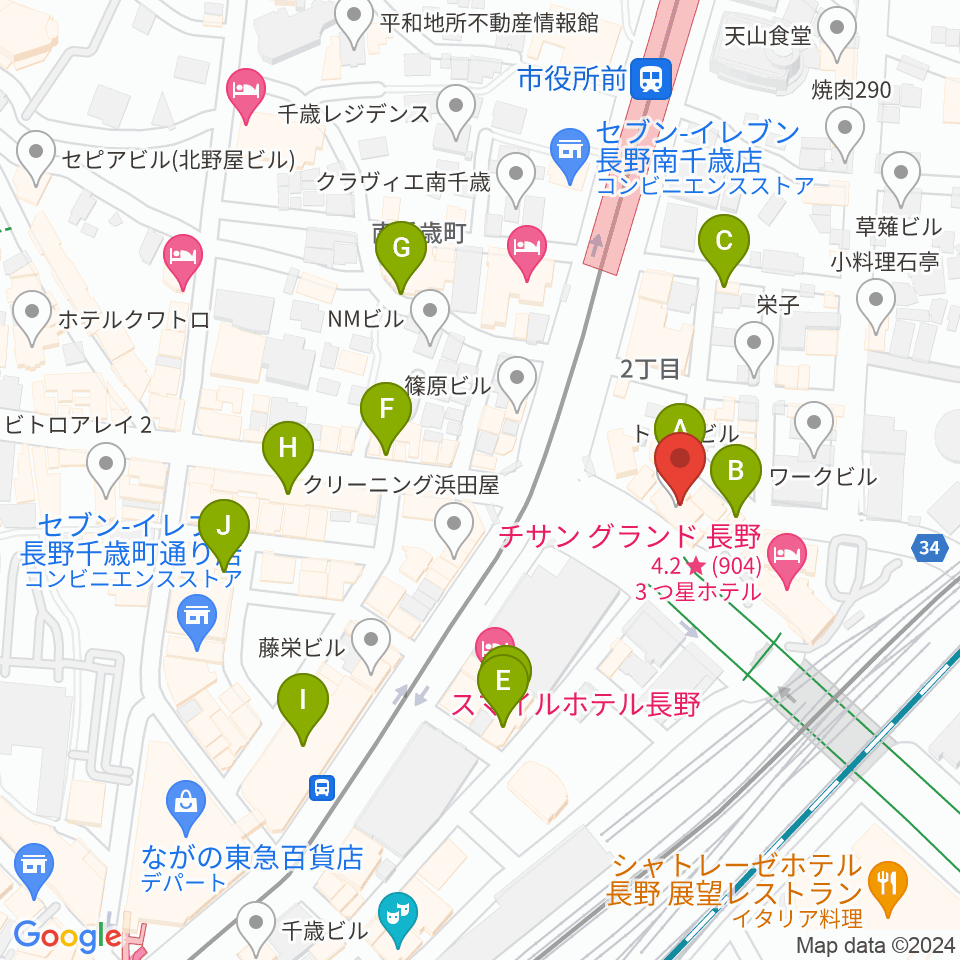 アイミュージックスクール周辺のカフェ一覧地図