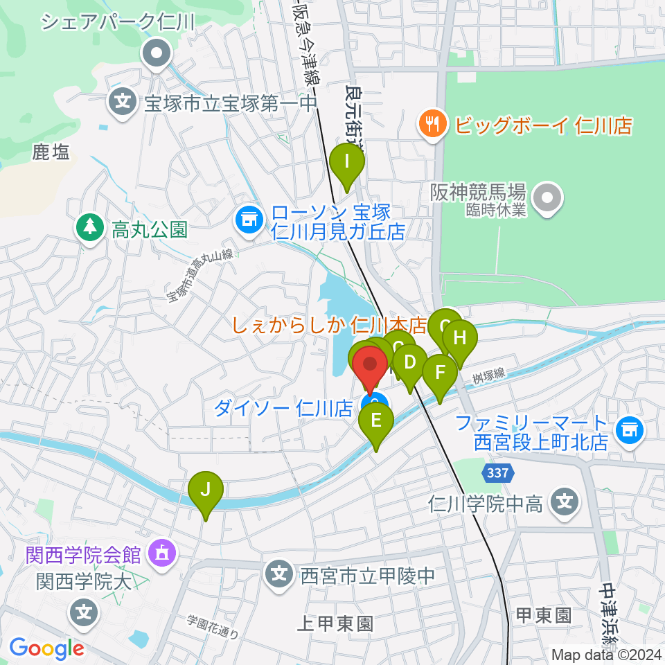 秋谷ミュージックアート周辺のカフェ一覧地図