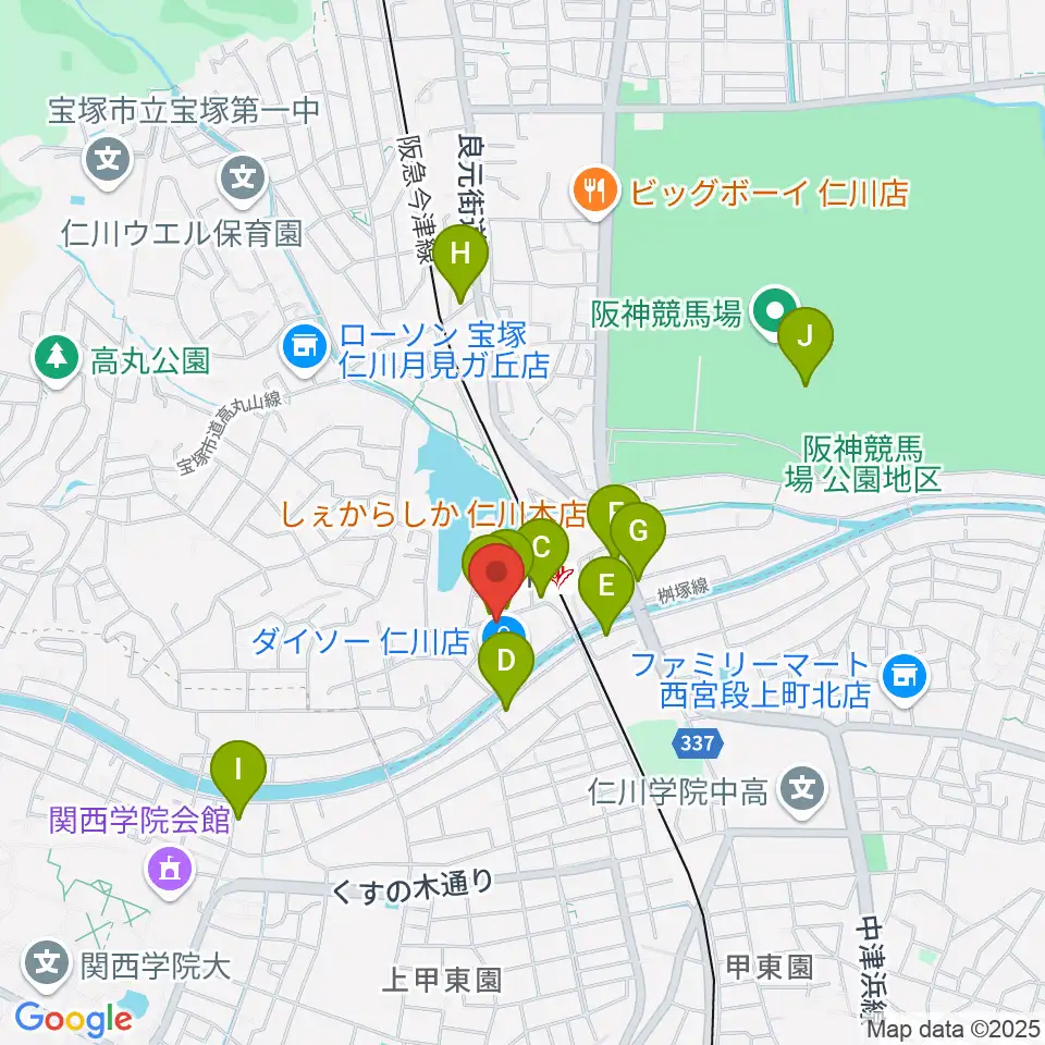 秋谷ミュージックアート周辺のカフェ一覧地図