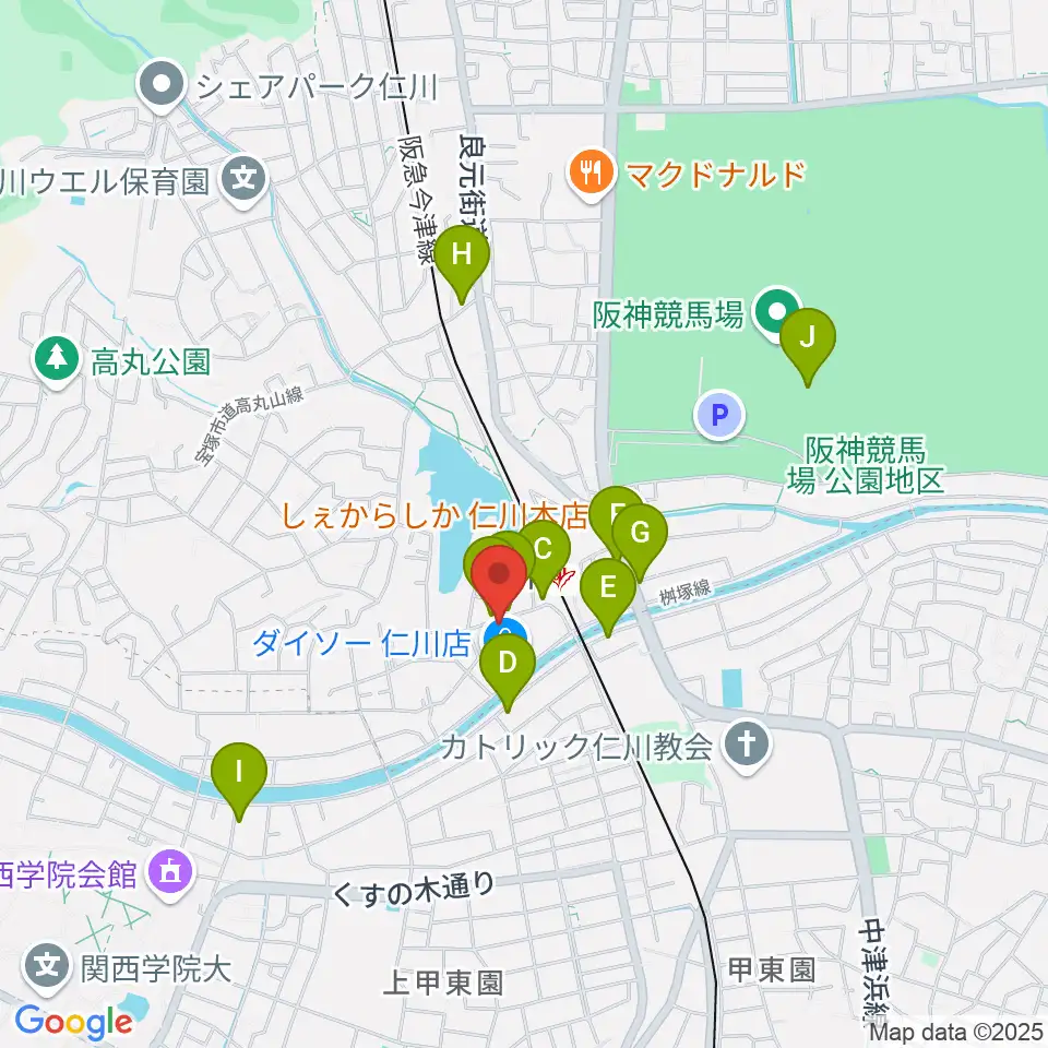 秋谷ミュージックアート周辺のカフェ一覧地図