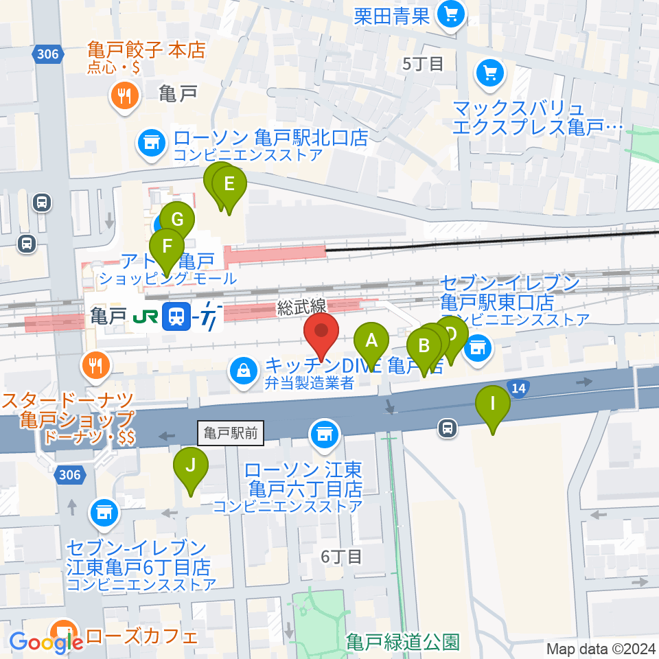 Cyber Monkey ボイストレーニング周辺のカフェ一覧地図