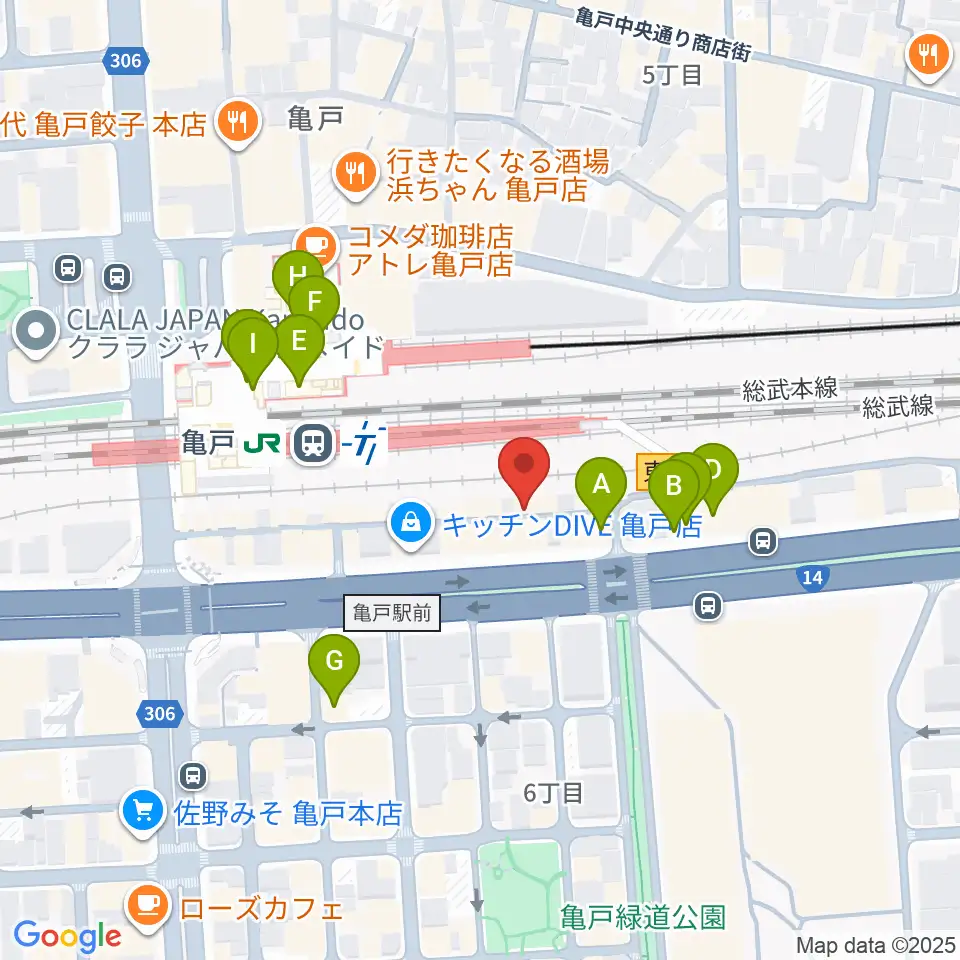 Cyber Monkey ボイストレーニング周辺のカフェ一覧地図