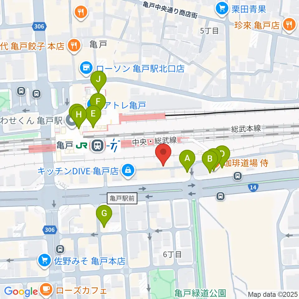 Cyber Monkey ボイストレーニング周辺のカフェ一覧地図