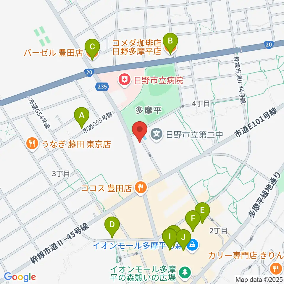 ミュージックスクールTakashima周辺のカフェ一覧地図