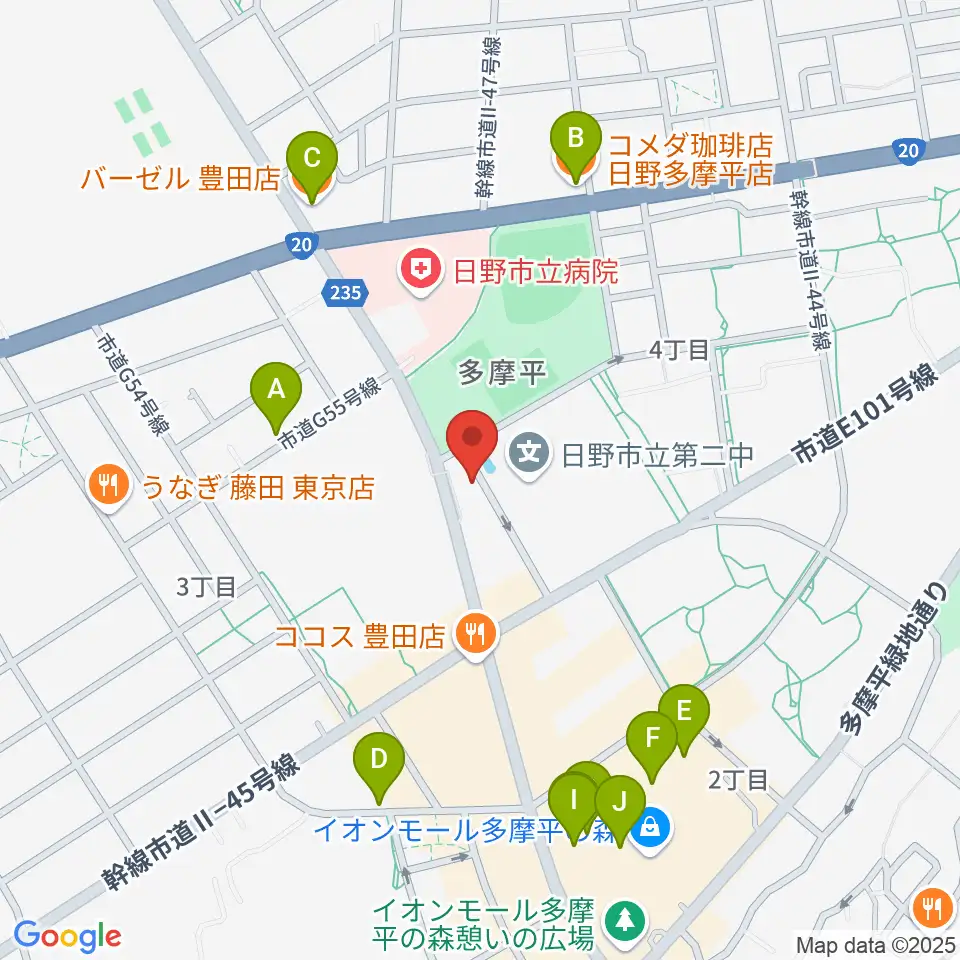ミュージックスクールTakashima周辺のカフェ一覧地図