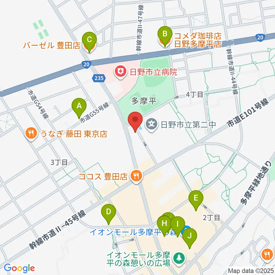 ミュージックスクールTakashima周辺のカフェ一覧地図