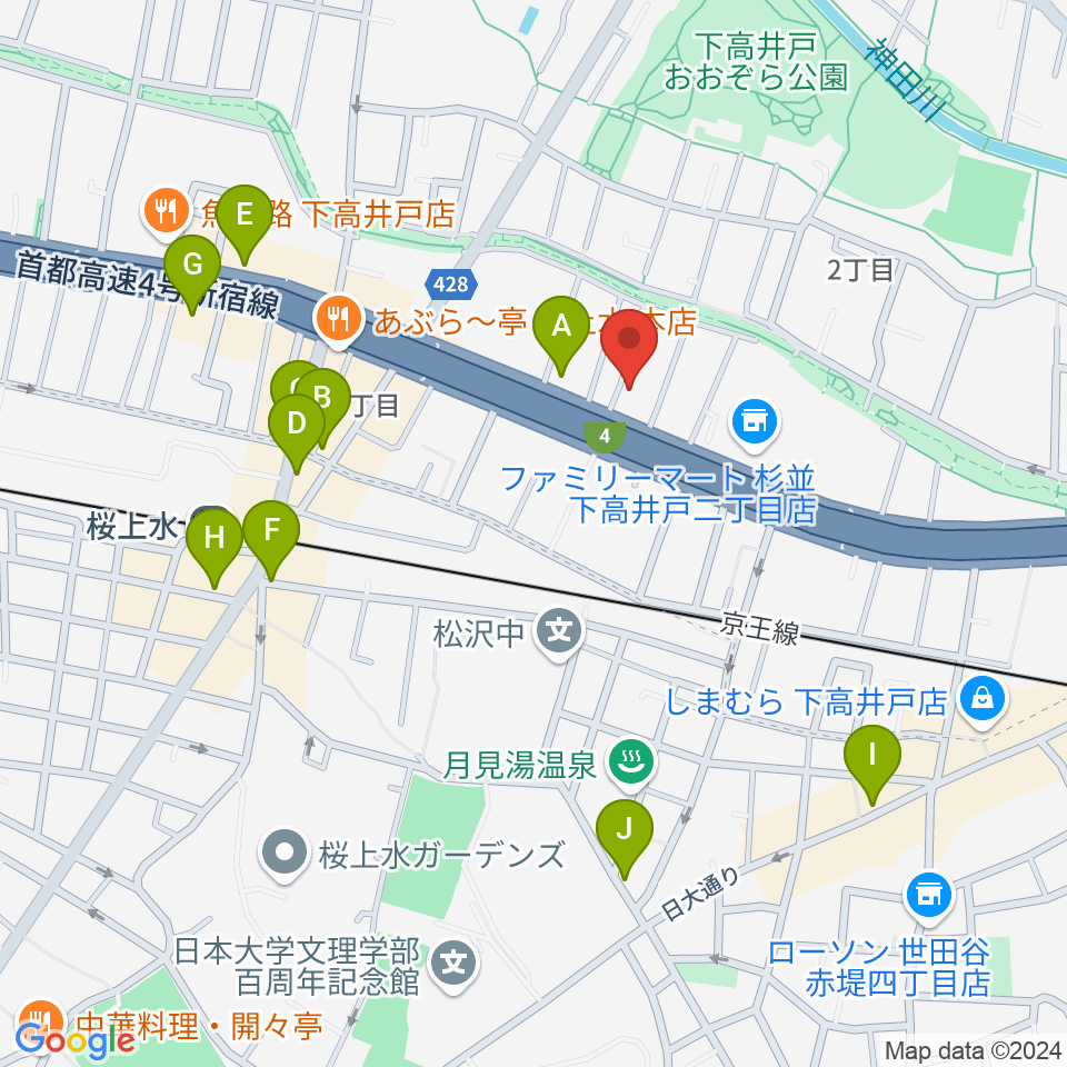 飯田ジャズスクール周辺のカフェ一覧地図