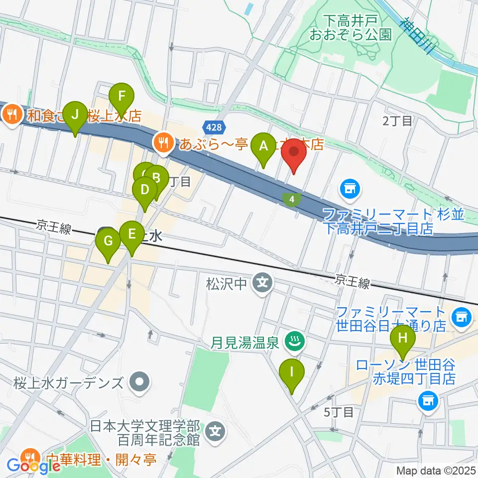 飯田ジャズスクール周辺のカフェ一覧地図