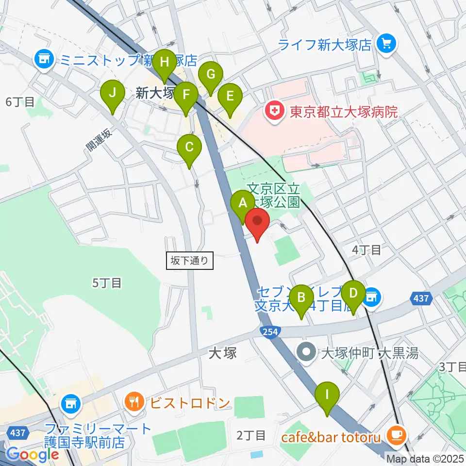 東邦音楽大学大学院周辺のカフェ一覧地図