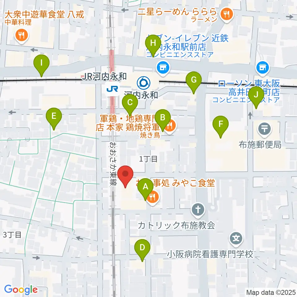 アトリエ遊周辺のカフェ一覧地図