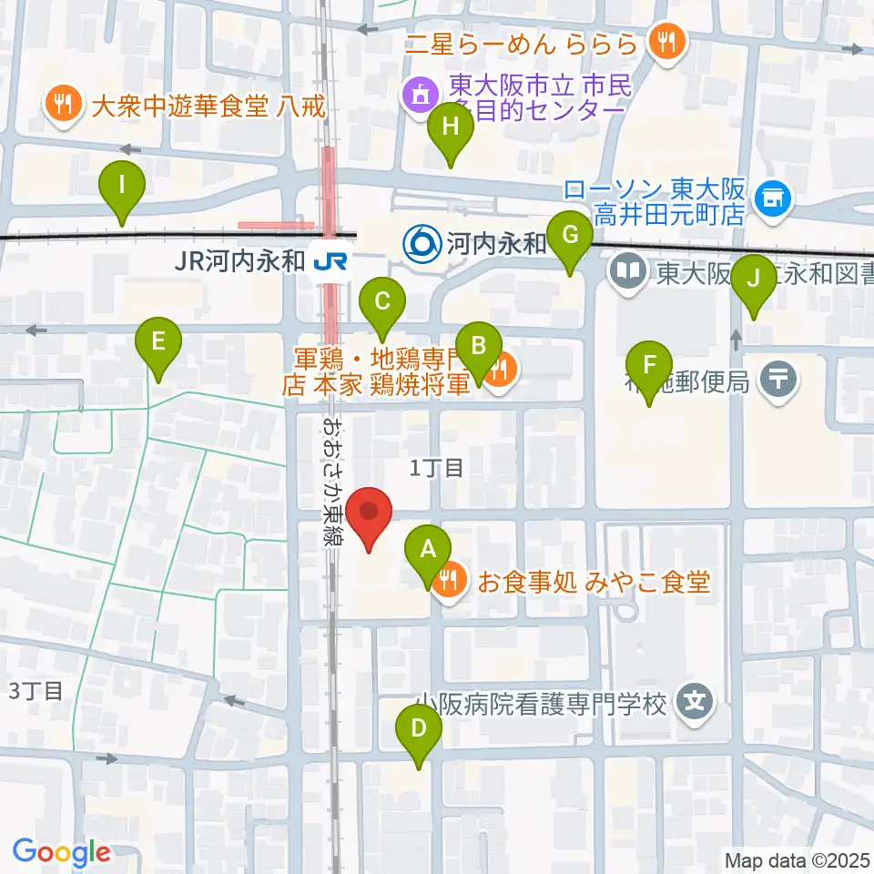 アトリエ遊周辺のカフェ一覧地図