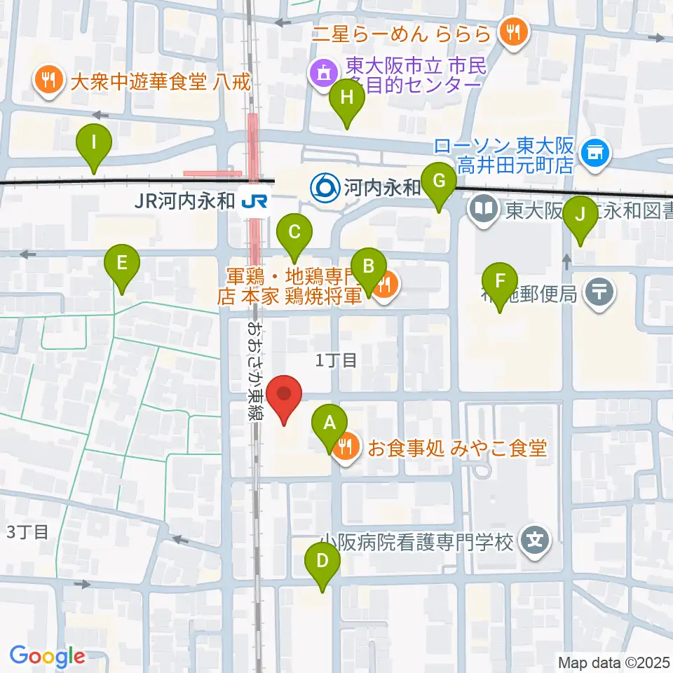 アトリエ遊周辺のカフェ一覧地図