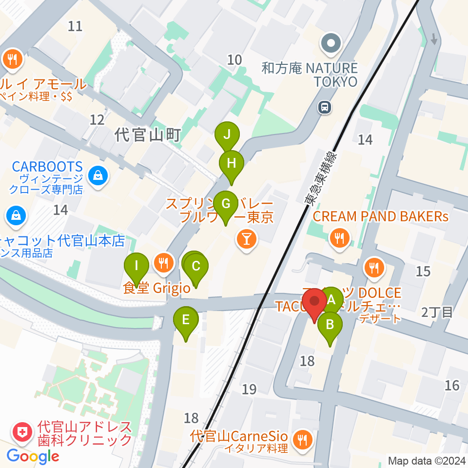 杵家彌七長唄・三味線教室周辺のカフェ一覧地図