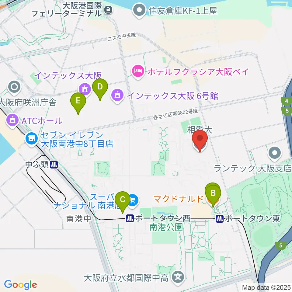 相愛大学 音楽学部音楽学科周辺のカフェ一覧地図