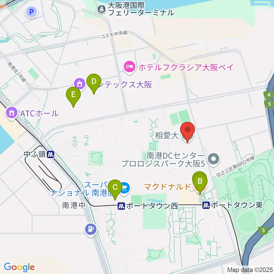 相愛大学 音楽学部音楽学科周辺のカフェ一覧地図