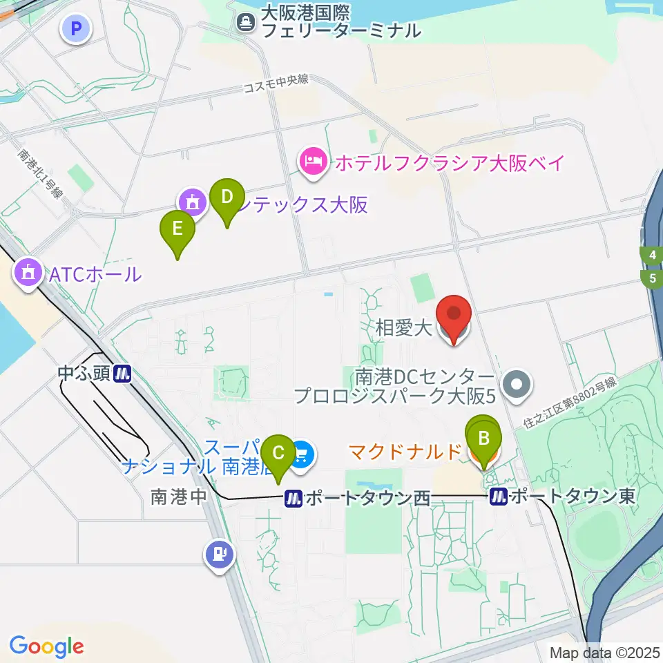 相愛大学 音楽学部音楽学科周辺のカフェ一覧地図