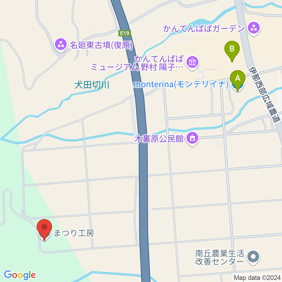 まつり工房周辺のカフェ一覧地図