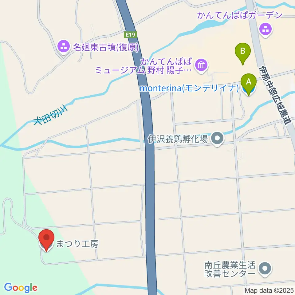 まつり工房周辺のカフェ一覧地図
