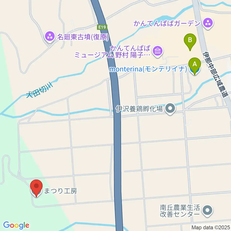 まつり工房周辺のカフェ一覧地図