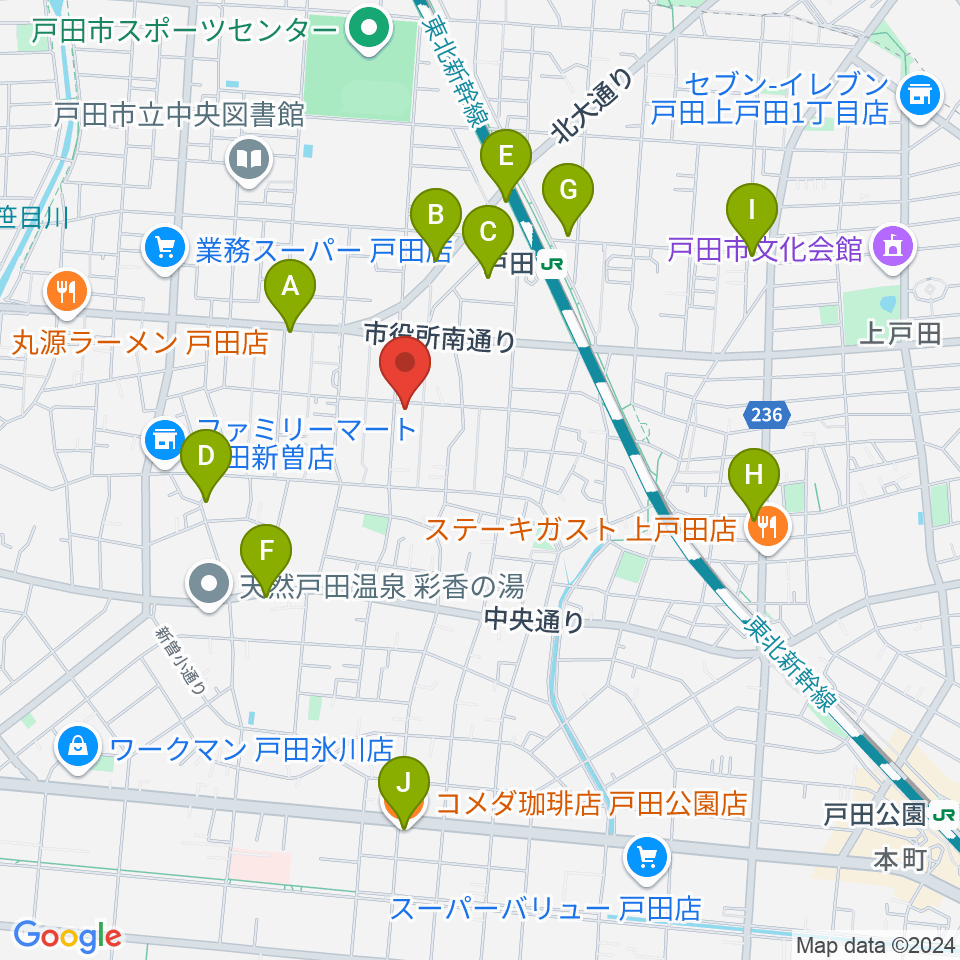 フェルナンデス ギターエンジニア スクール周辺のカフェ一覧地図