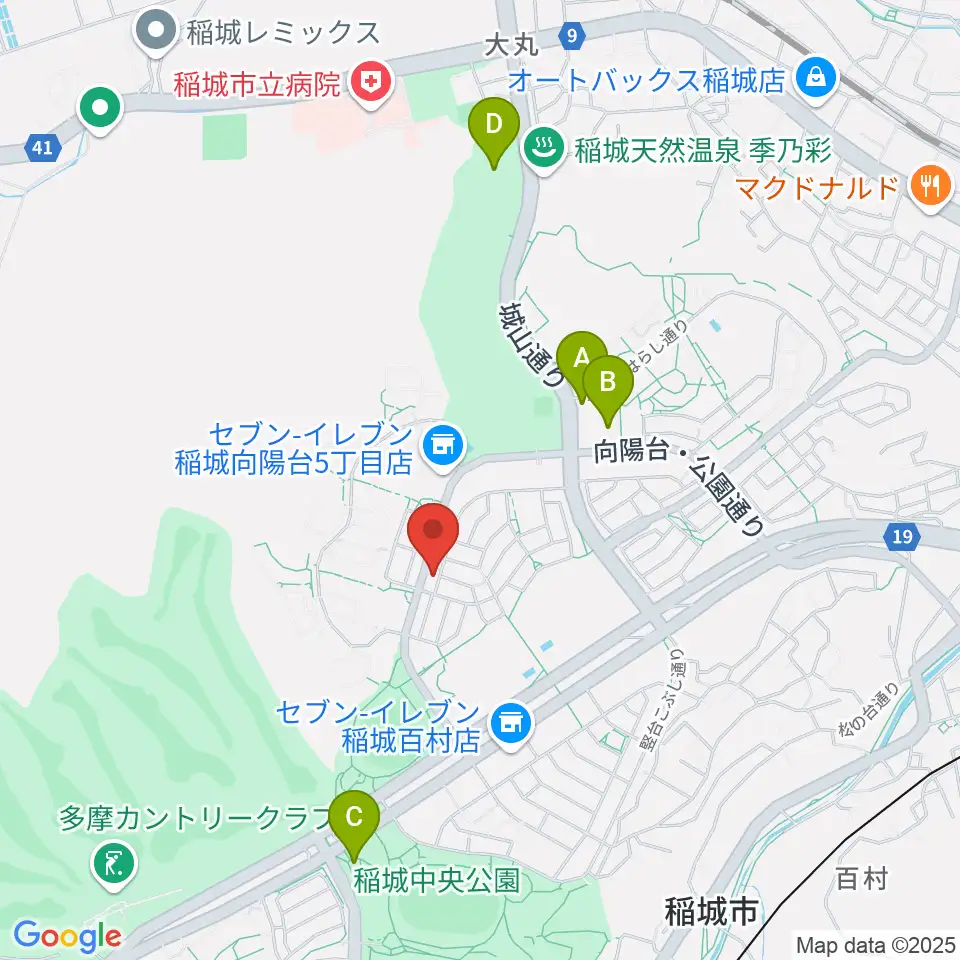 向陽台ミュージック・バルーン周辺のカフェ一覧地図