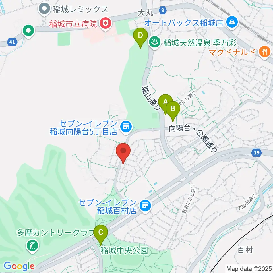 向陽台ミュージック・バルーン周辺のカフェ一覧地図