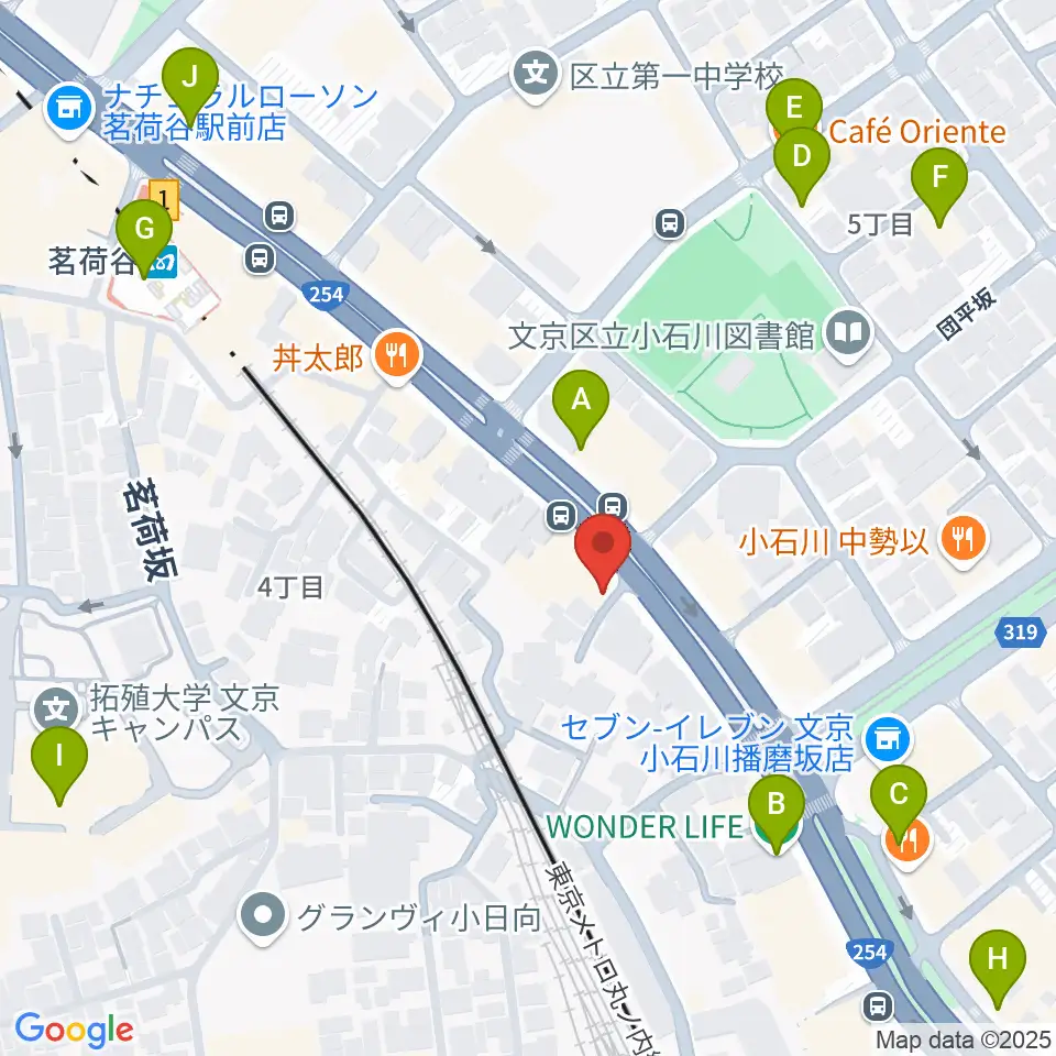 プレスト音楽教室周辺のカフェ一覧地図