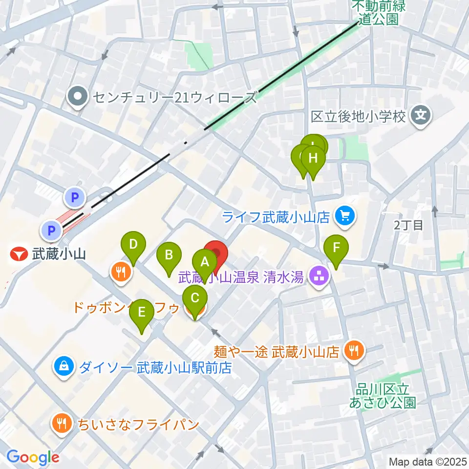 心弦二胡教室周辺のカフェ一覧地図