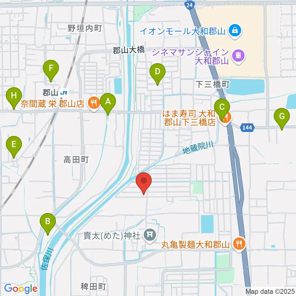 たんと音楽教室周辺のカフェ一覧地図