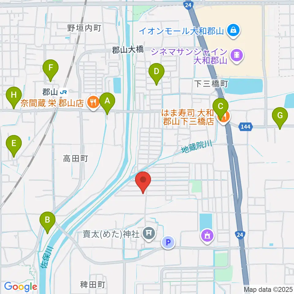たんと音楽教室周辺のカフェ一覧地図