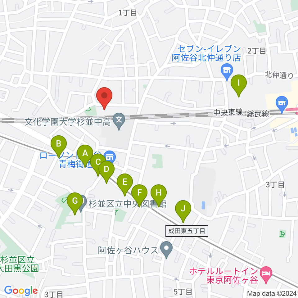 インド音楽教室J.I.N.周辺のカフェ一覧地図