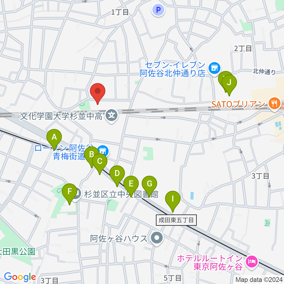 インド音楽教室J.I.N.周辺のカフェ一覧地図