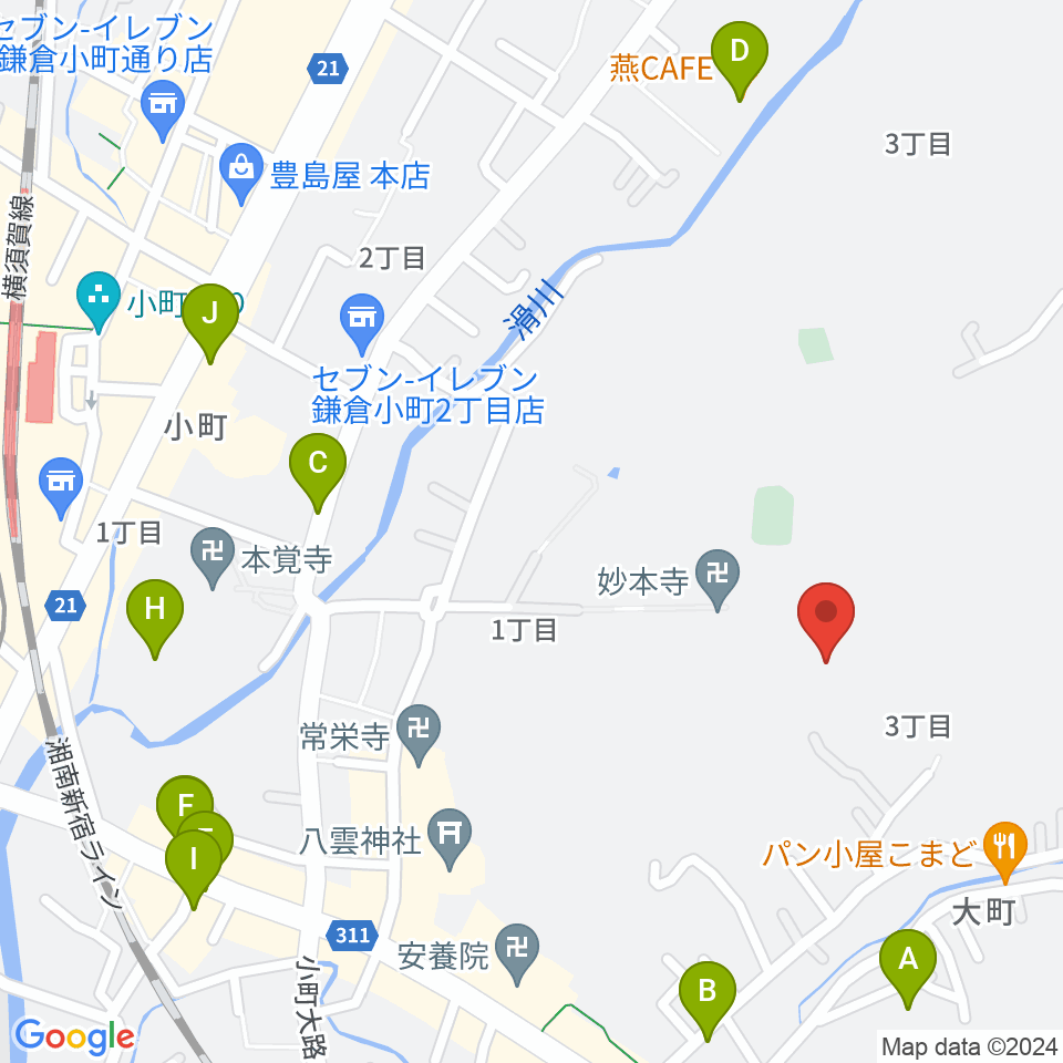 SIFレコーディングスタジオ周辺のカフェ一覧地図