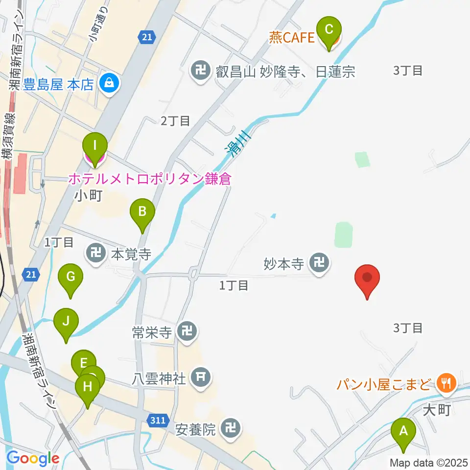 SIFレコーディングスタジオ周辺のカフェ一覧地図