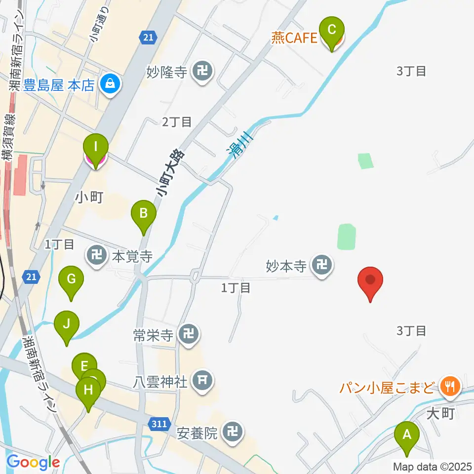 SIFレコーディングスタジオ周辺のカフェ一覧地図