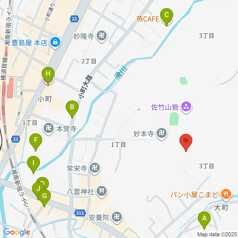 SIFレコーディングスタジオ周辺のカフェ一覧地図