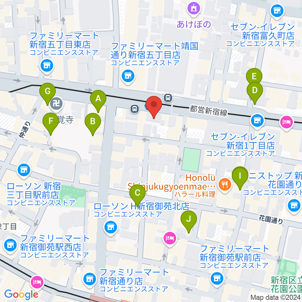 新宿WildSideTokyo周辺のカフェ一覧地図