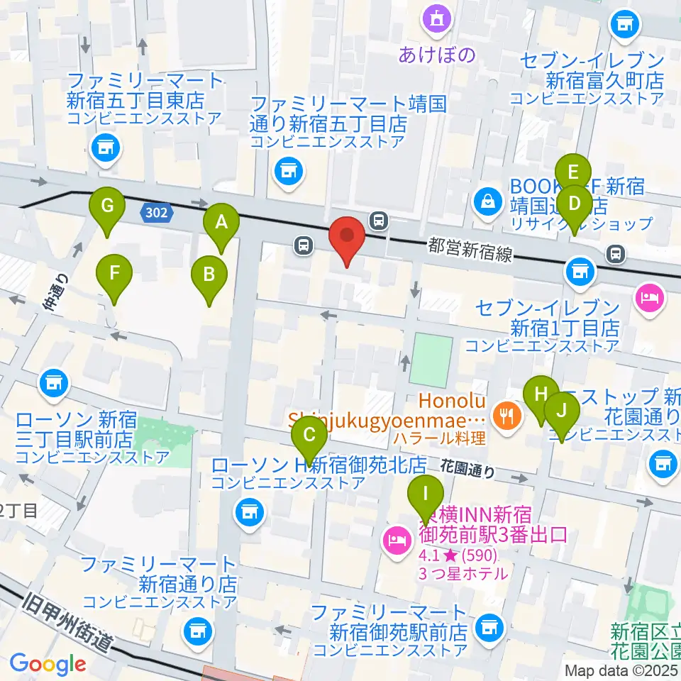 新宿WildSideTokyo周辺のカフェ一覧地図