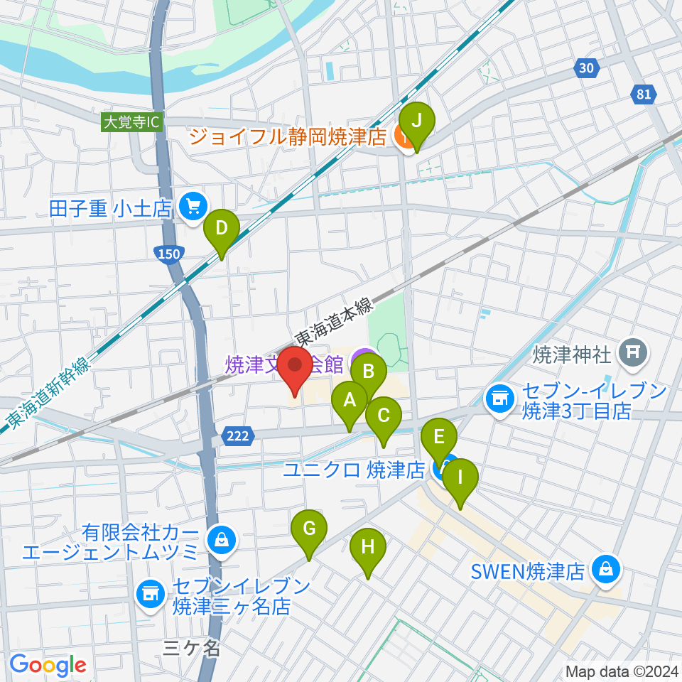 スタジオソングライン周辺のカフェ一覧地図