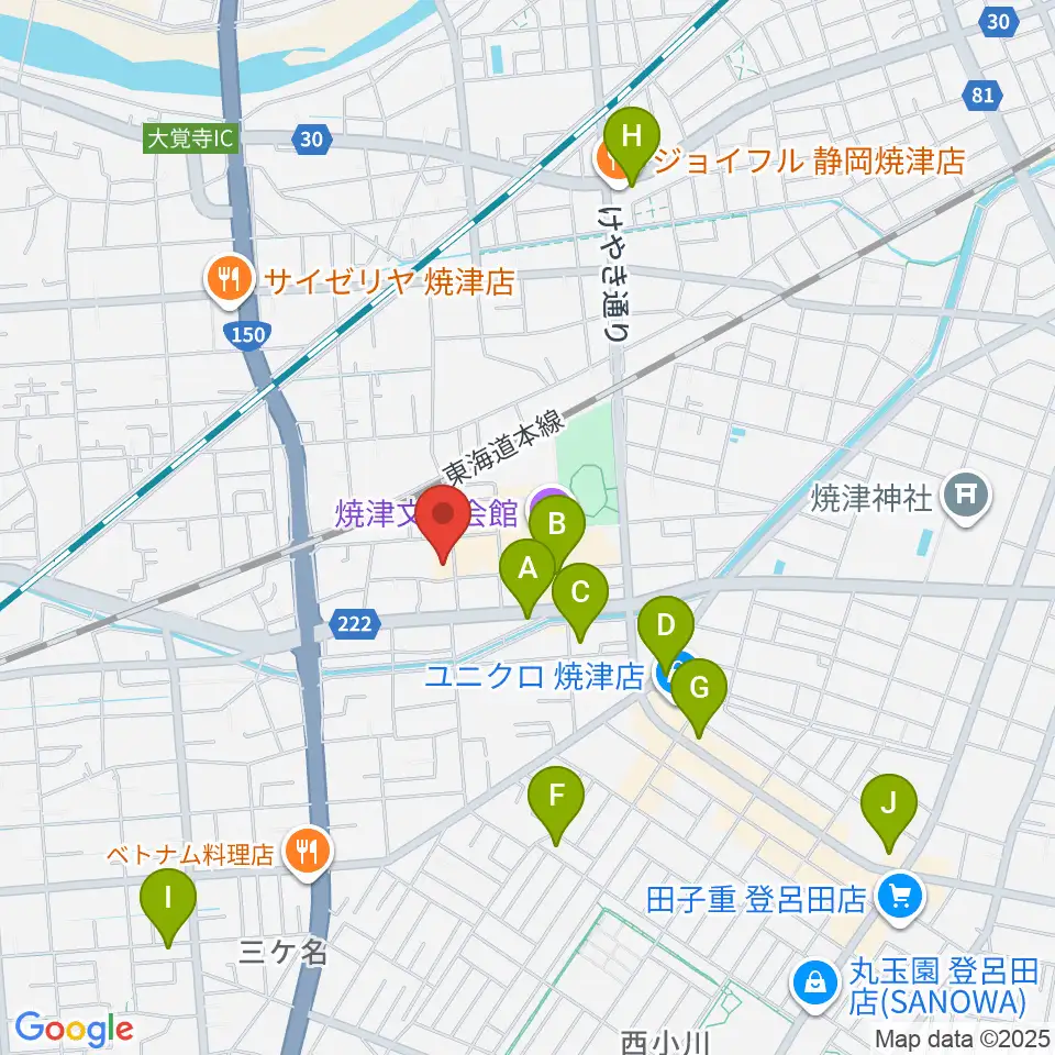 スタジオソングライン周辺のカフェ一覧地図