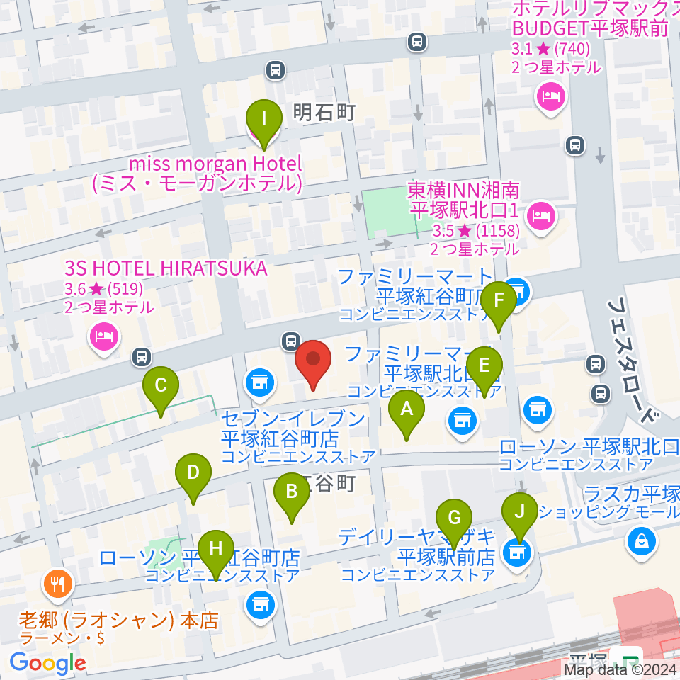 パプリカミュージックスタジオ周辺のカフェ一覧地図