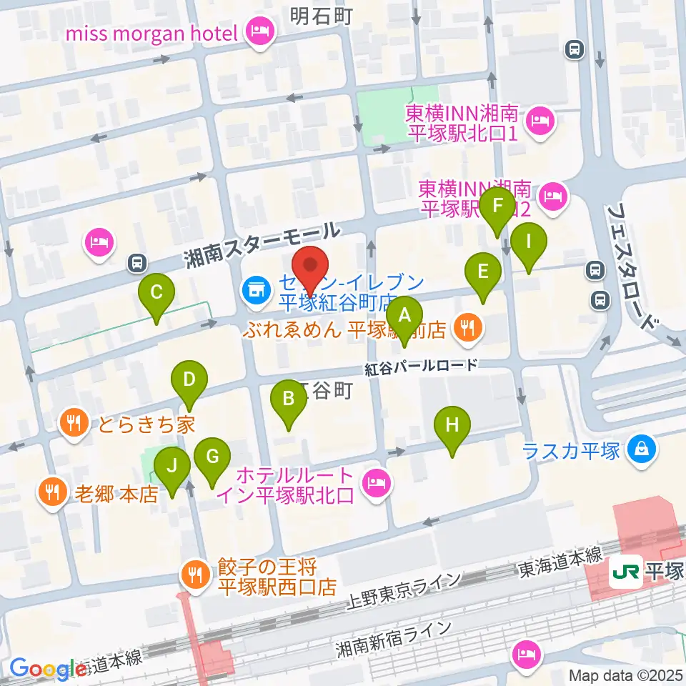 パプリカミュージックスタジオ周辺のカフェ一覧地図