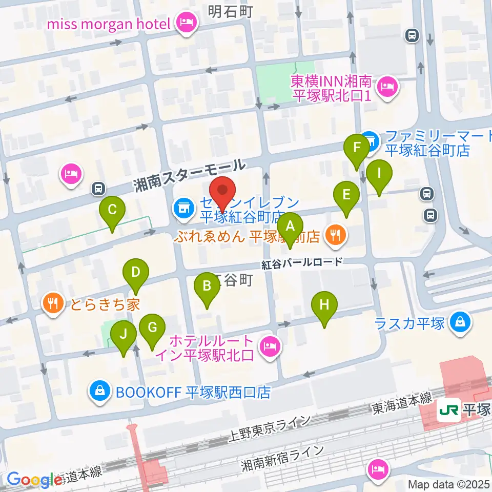 パプリカミュージックスタジオ周辺のカフェ一覧地図