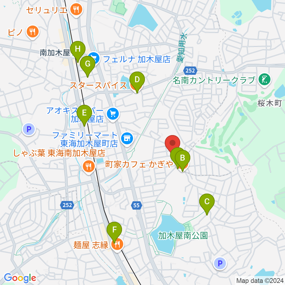 榊原ギター工房周辺のカフェ一覧地図