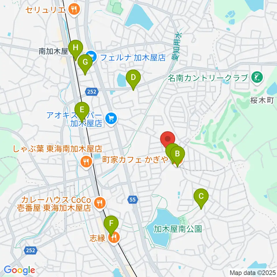 榊原ギター工房周辺のカフェ一覧地図