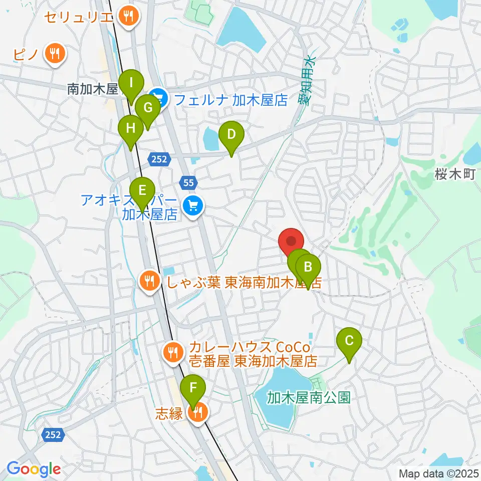 榊原ギター工房周辺のカフェ一覧地図